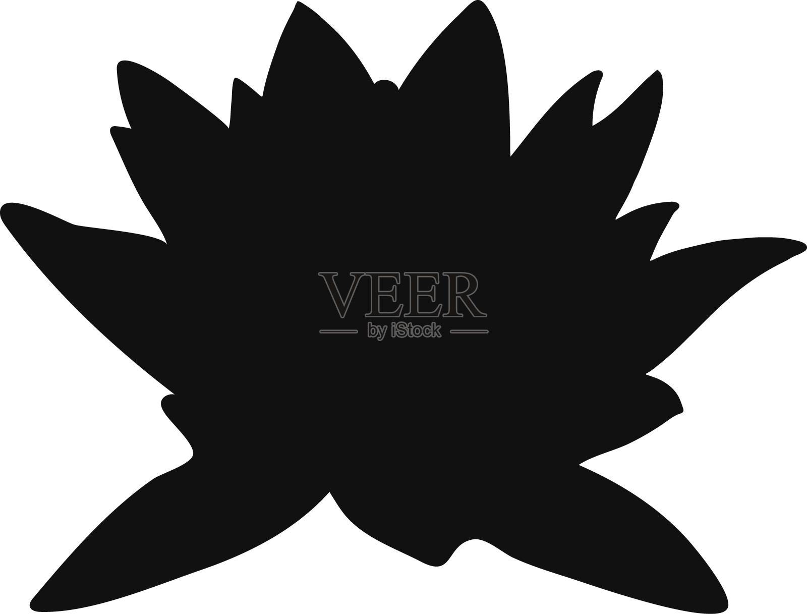 荷花剪影设计元素图片