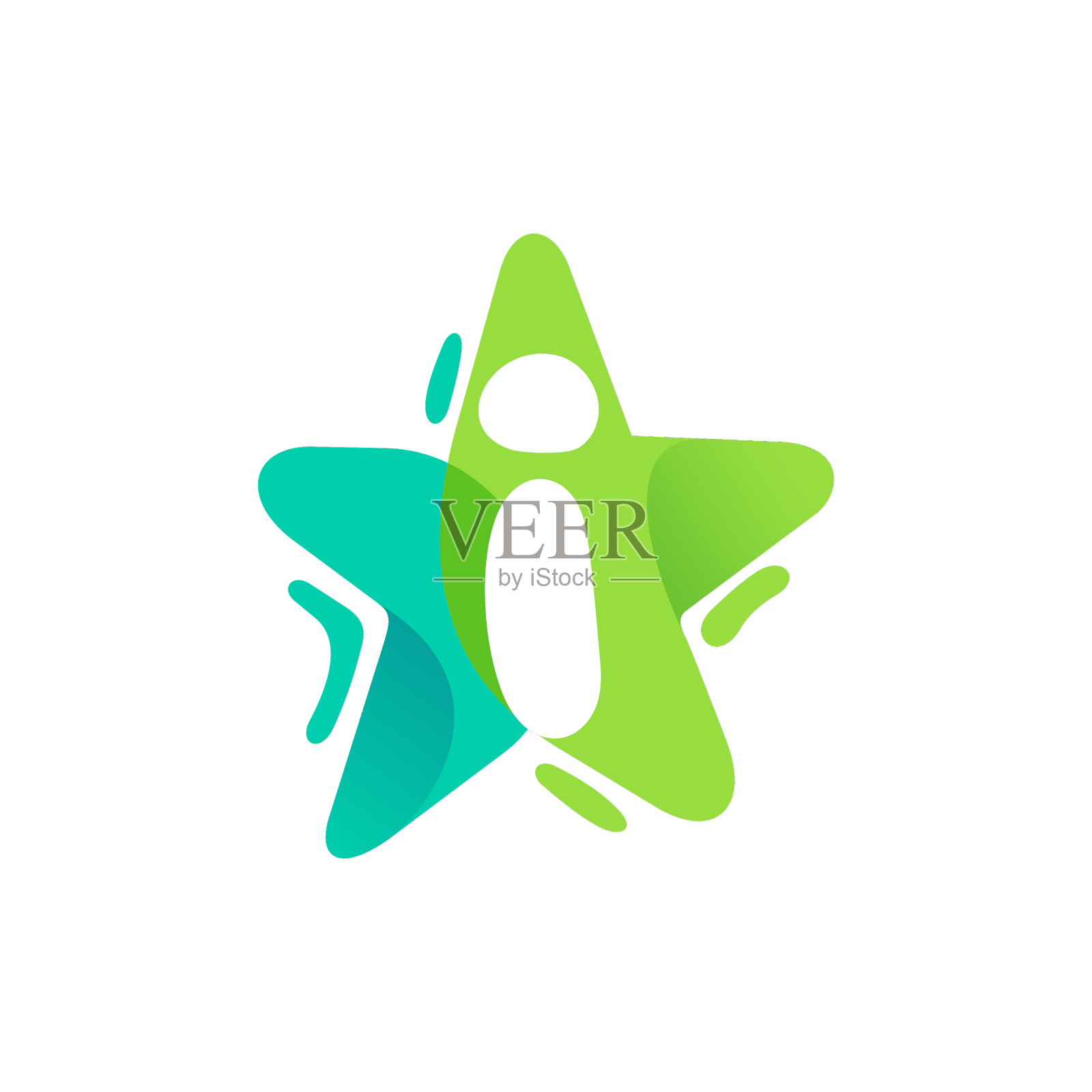 字母I标志设计字母I带星号设计元素图片