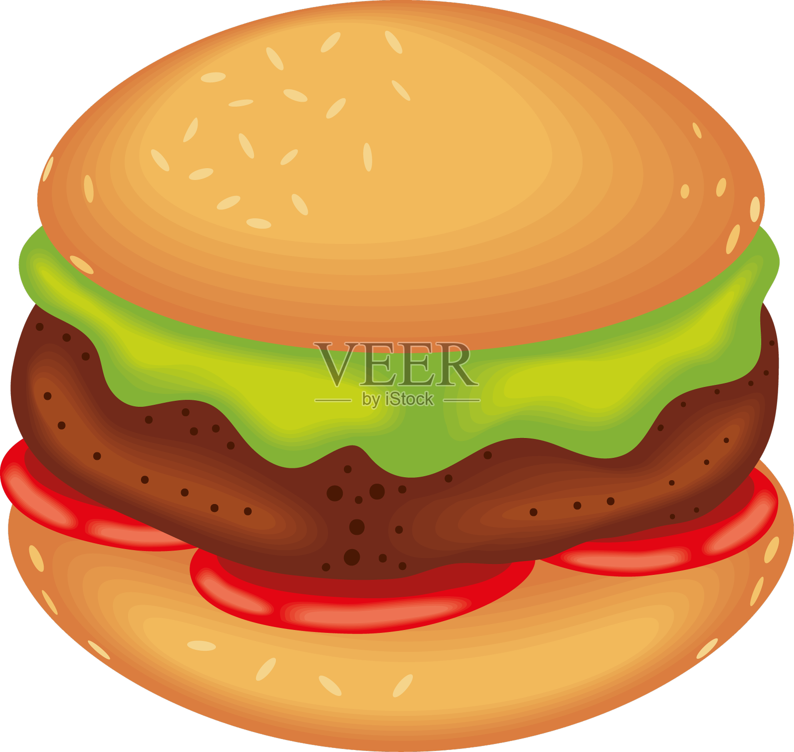 孤立的美食汉堡设计元素图片