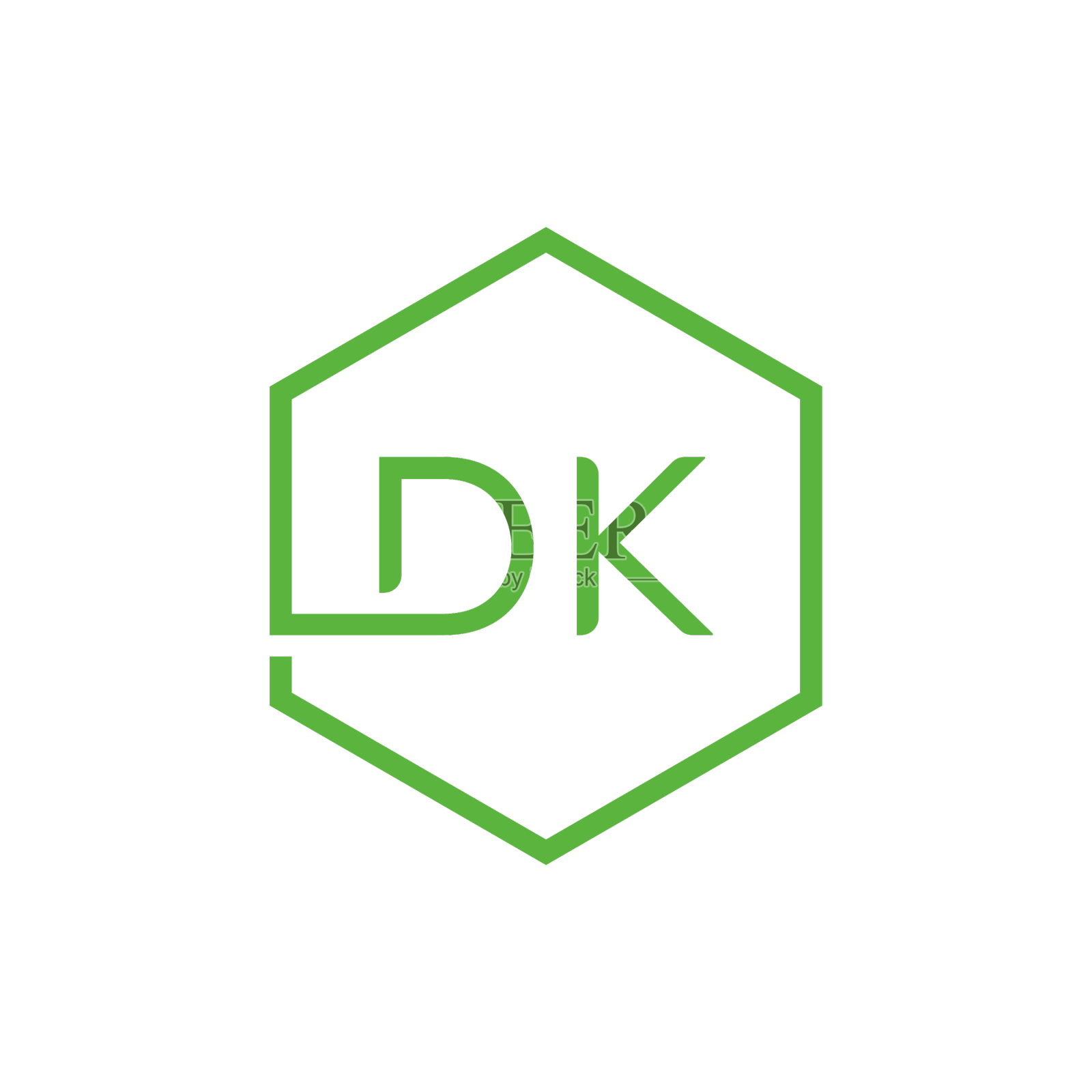 创意首字母dk六边形标志设计设计元素图片