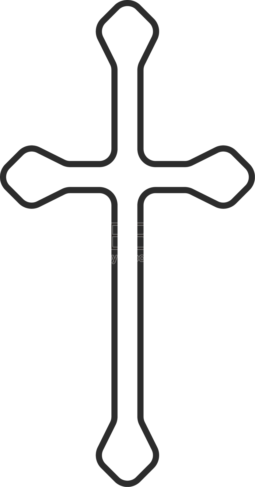 长基督教十字架笔画图标设计元素图片