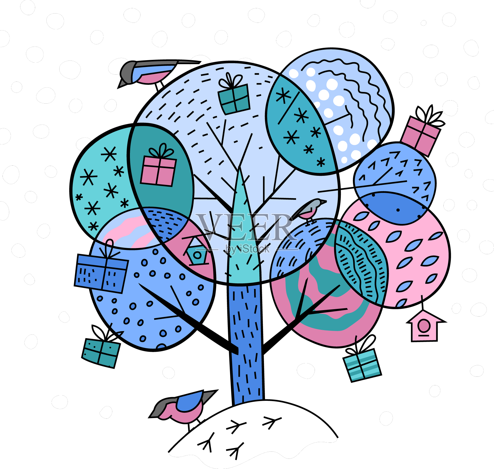 新年明信片设计可编辑设计元素图片