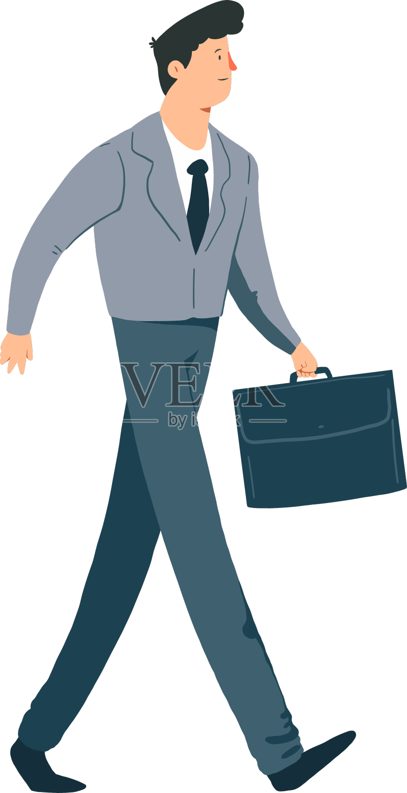 男士领带，夹克，裤子，行李箱，平设计元素图片