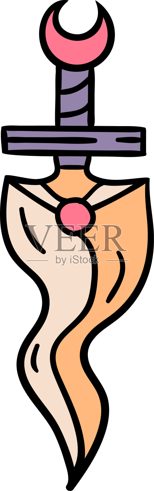 手绘魔刀设计元素图片