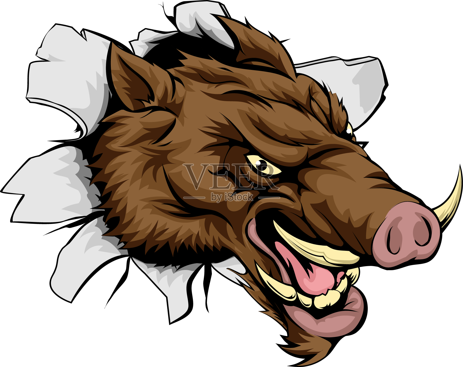 野猪突然爆发设计元素图片