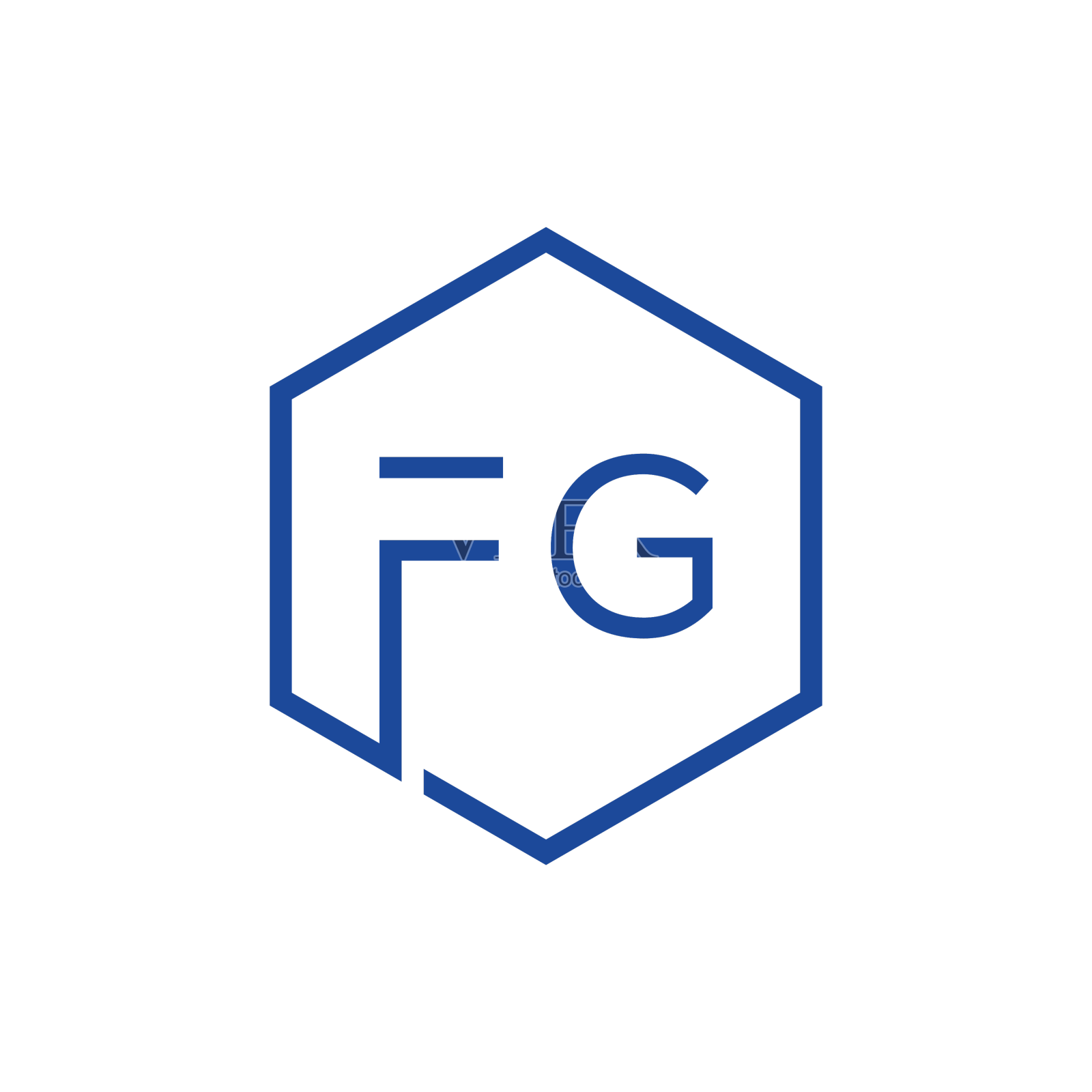 创意首字母fg六边形标志设计设计元素图片