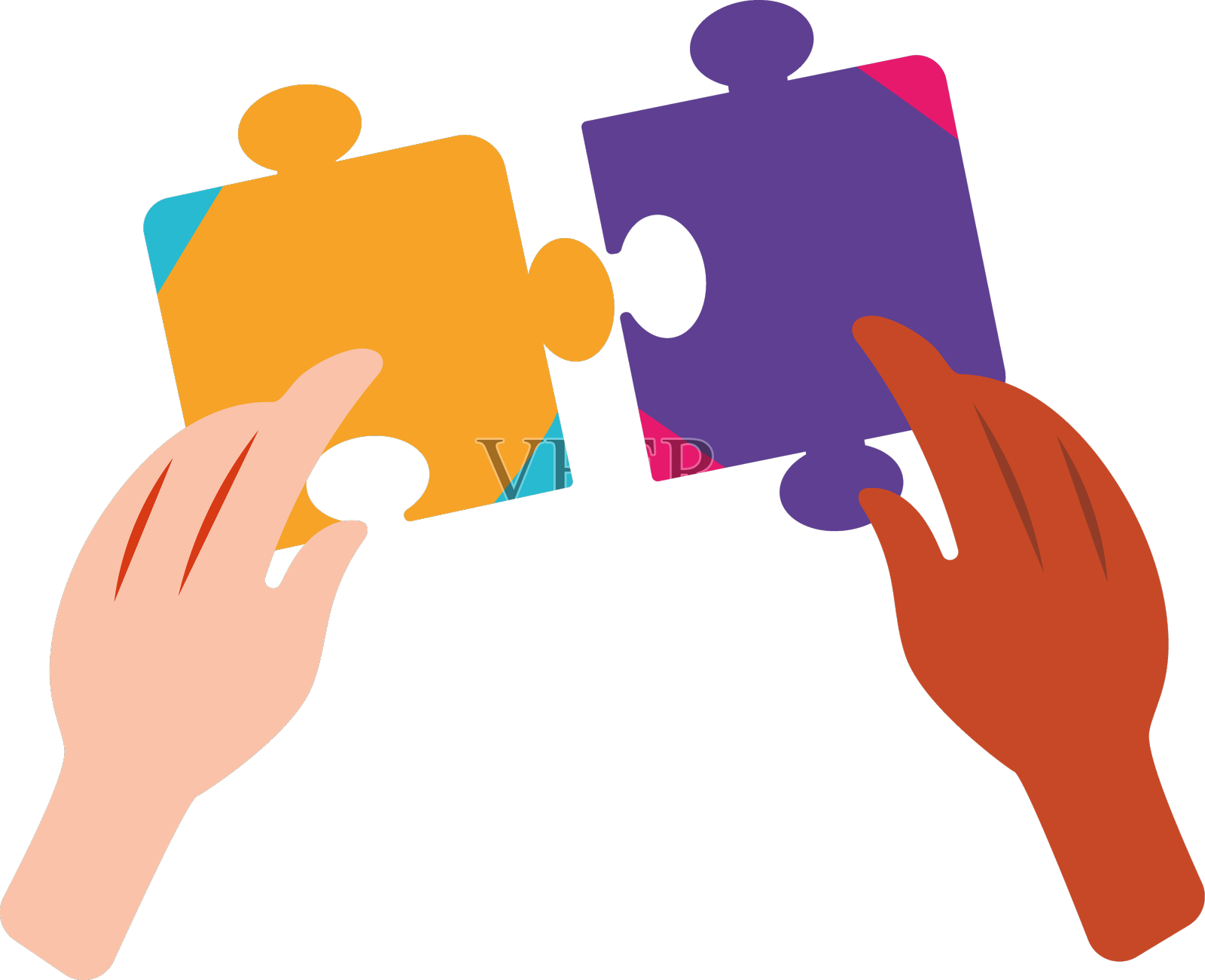 手中的拼图设计元素图片