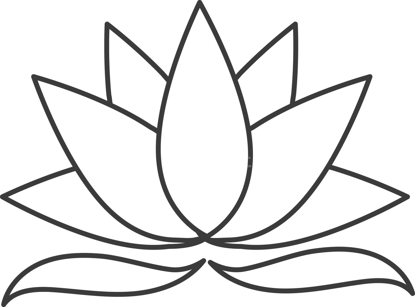 荷叶描设计元素图片