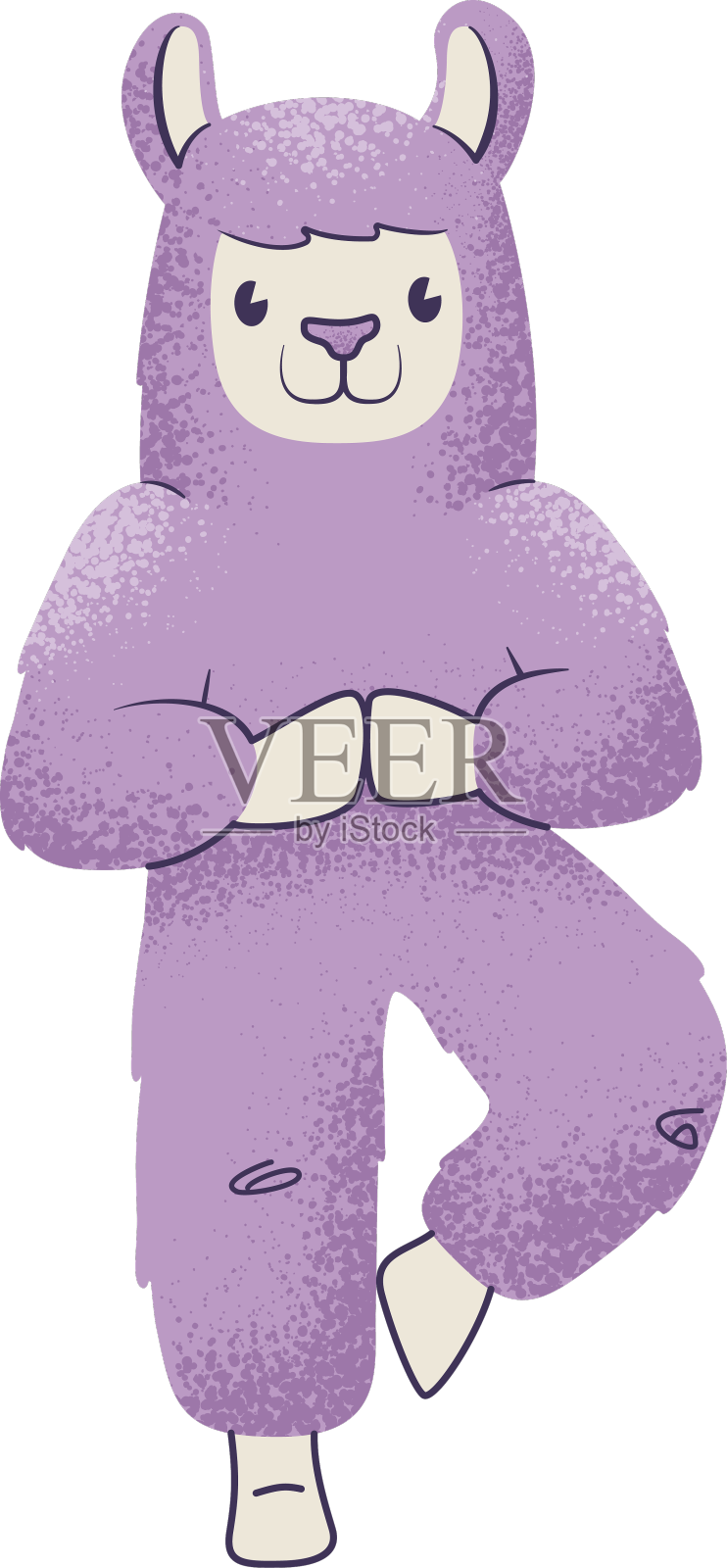 羊驼树式瑜伽设计元素图片