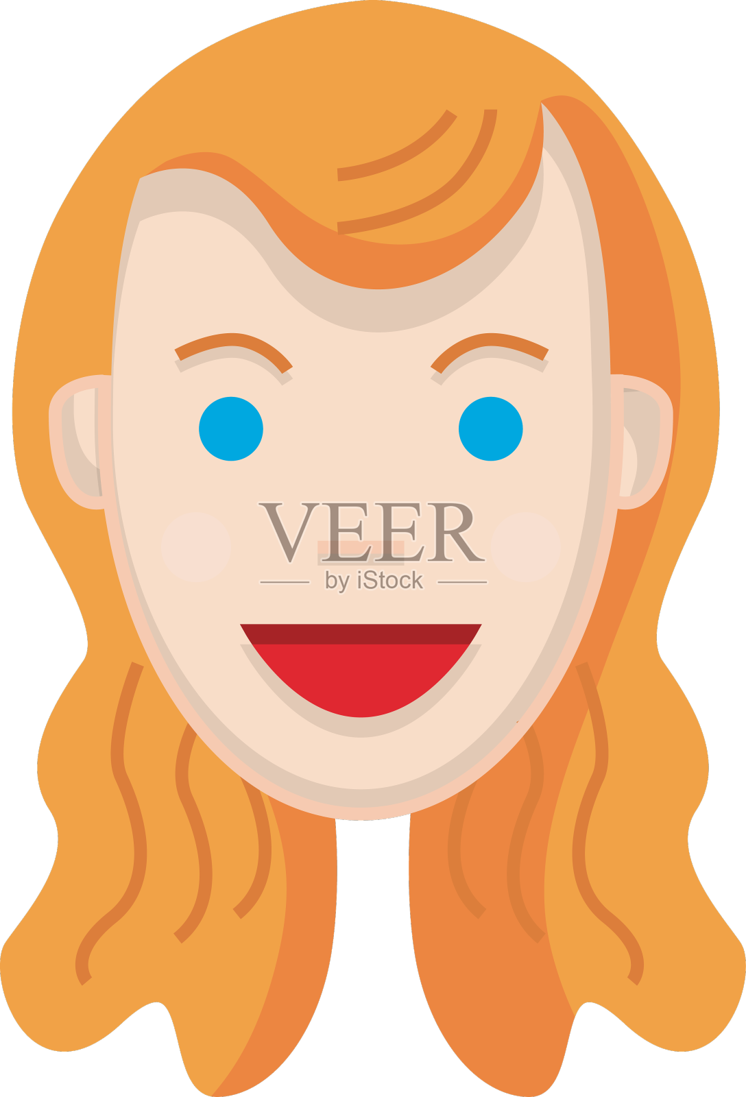 长发乐观的女孩设计元素图片