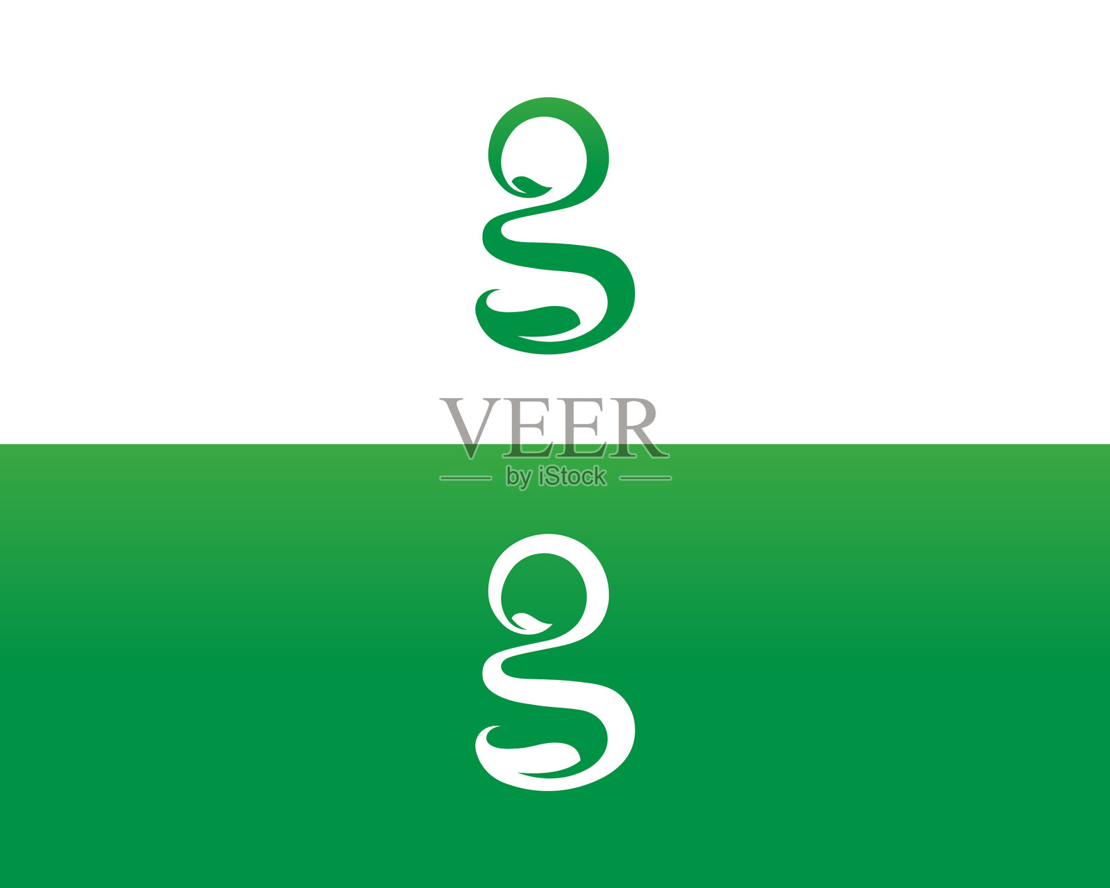 字母叶子标志设计模板插画图片素材