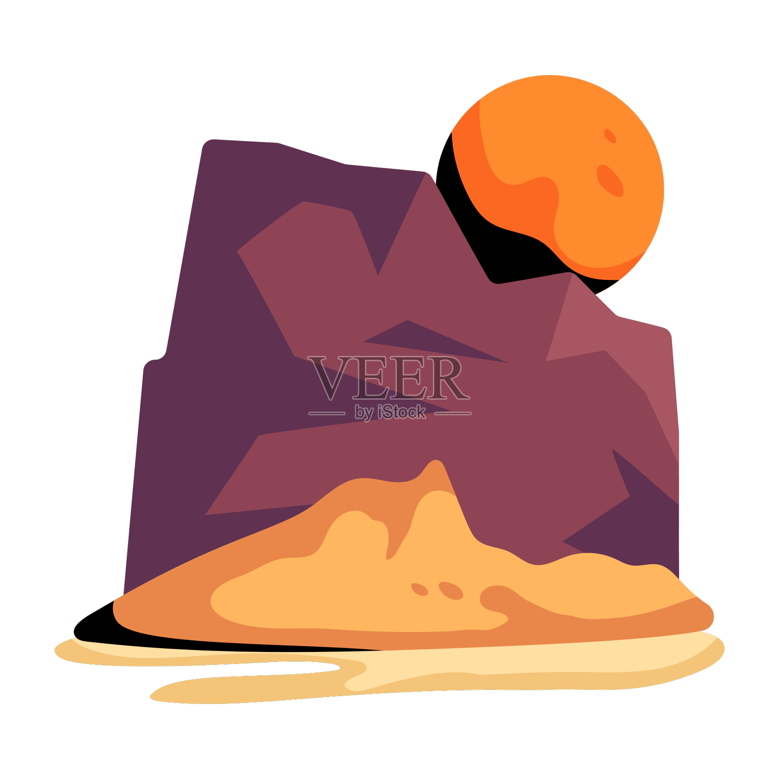 沙漠的日落设计元素图片