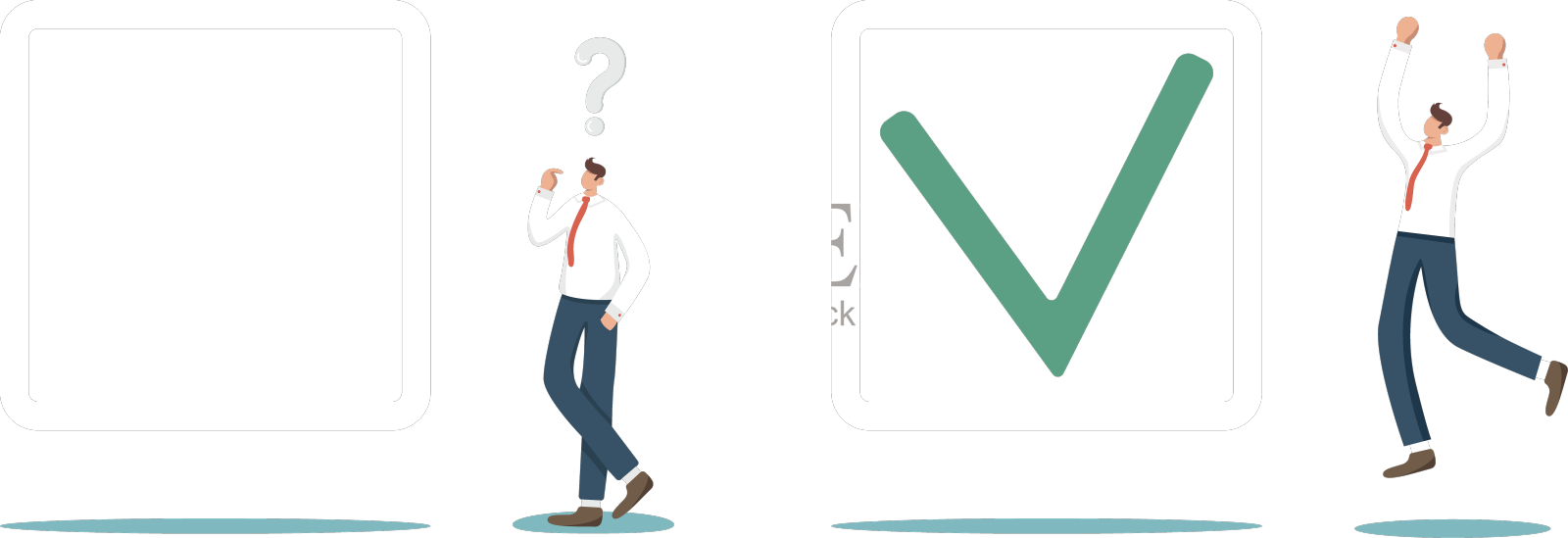 男人靠近勾号图标设计元素图片