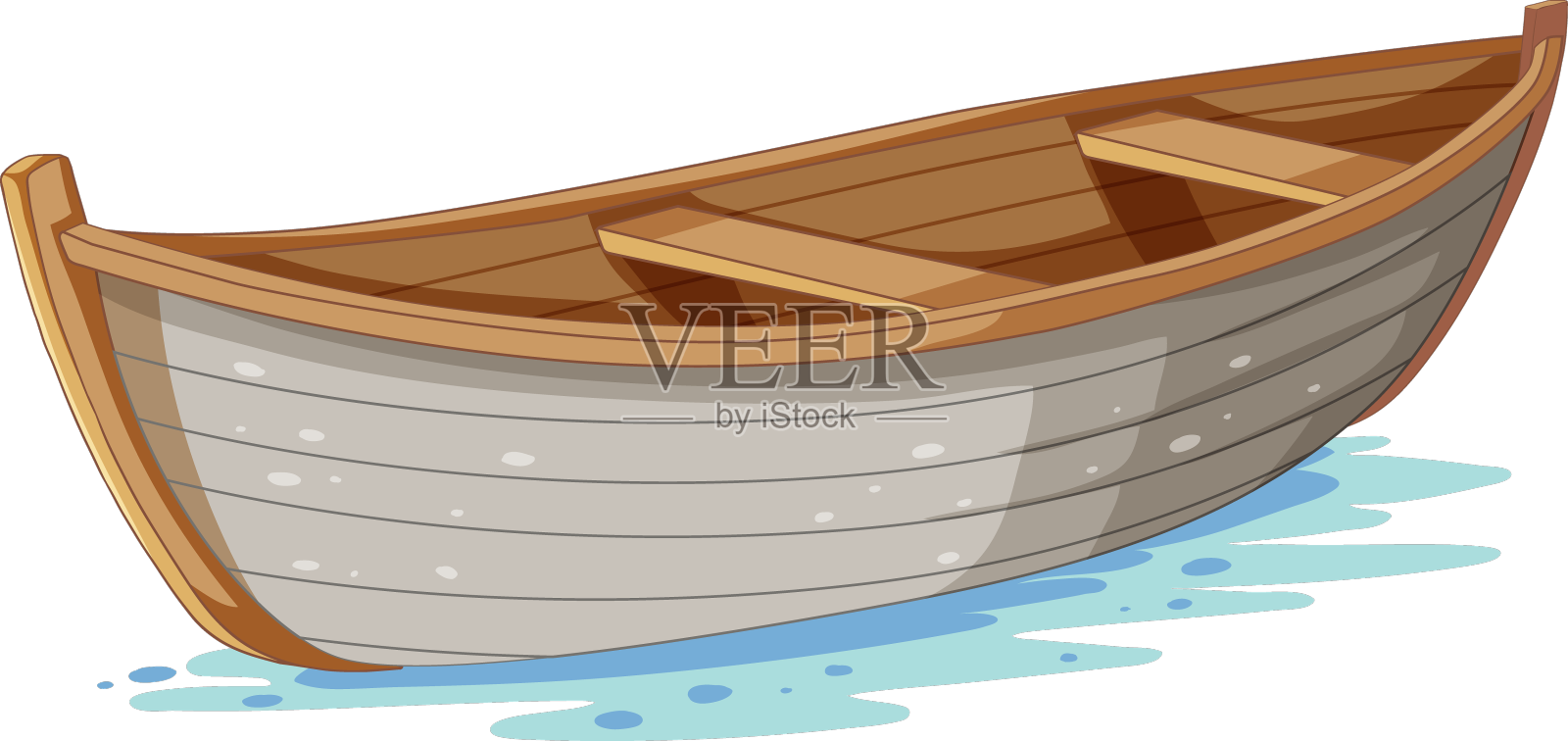 在水上航行的木船设计元素图片