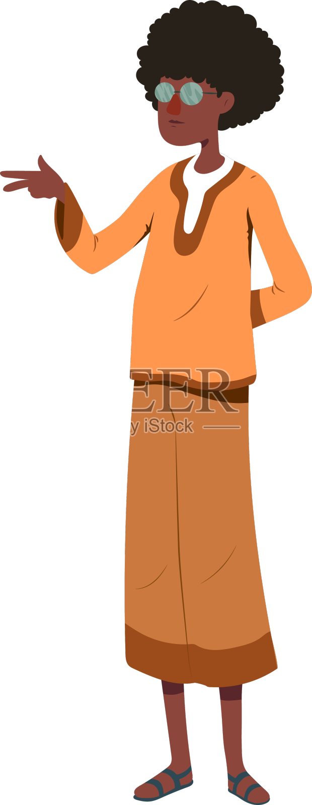 男士发型衬衫眼镜平设计元素图片