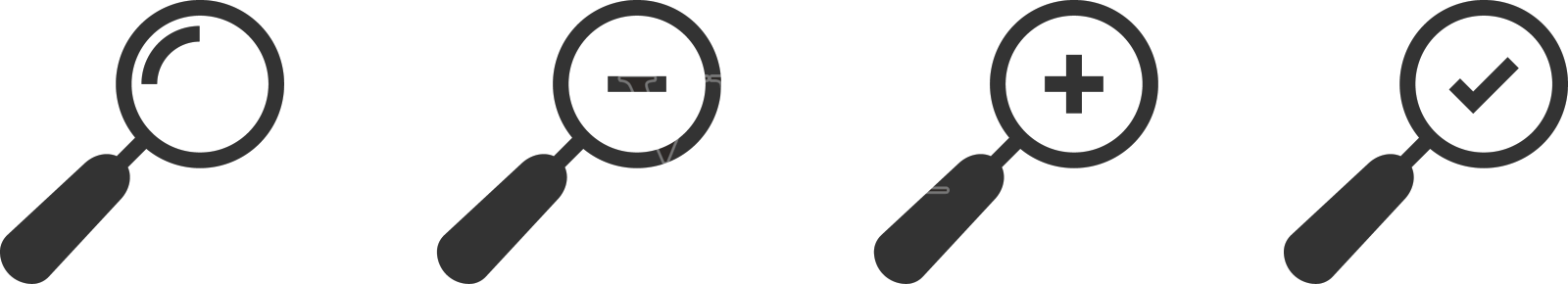 放大镜设置黑线图标搜索和设计元素图片