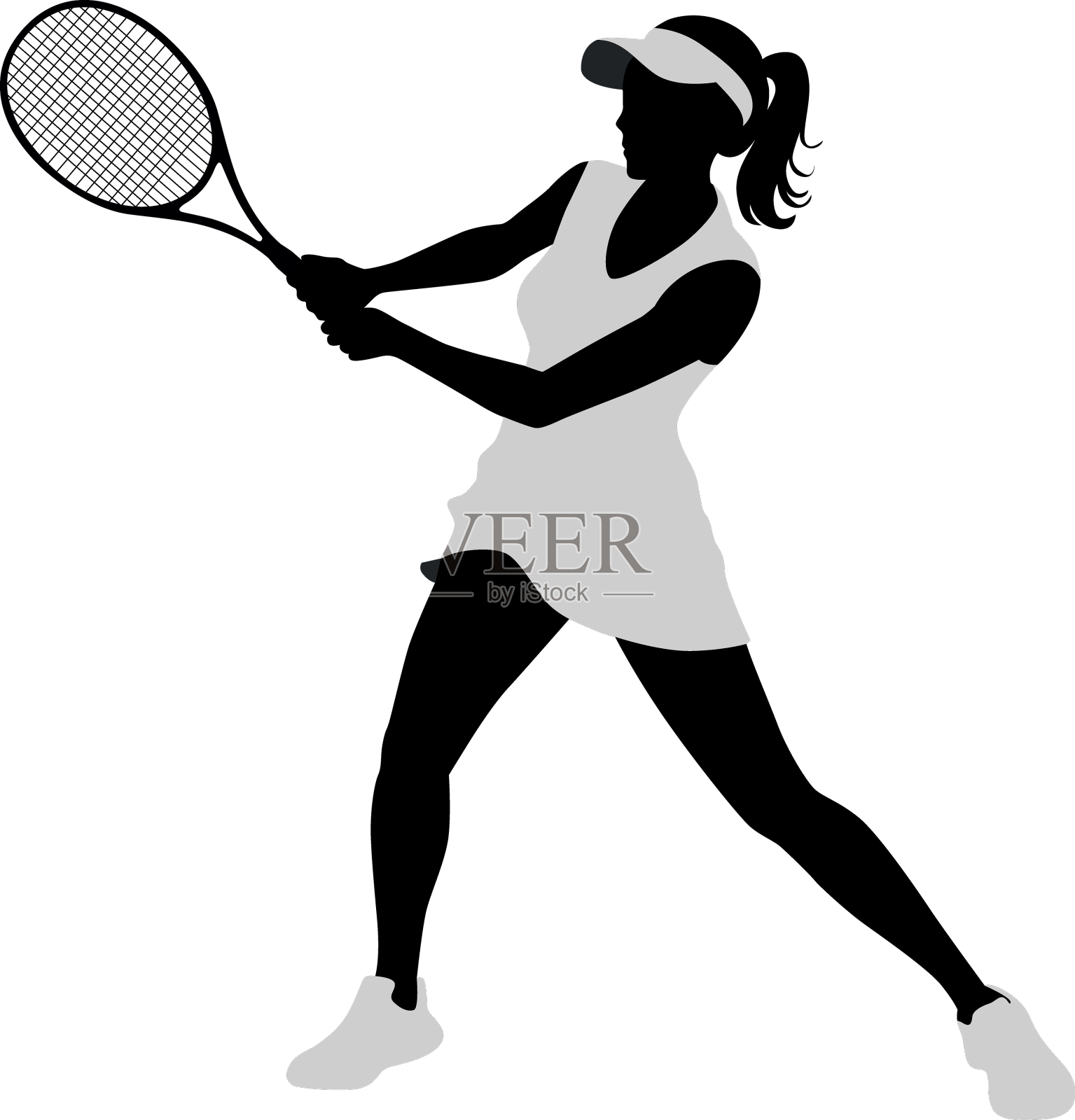 网球网球运动员运动的剪影设计元素图片