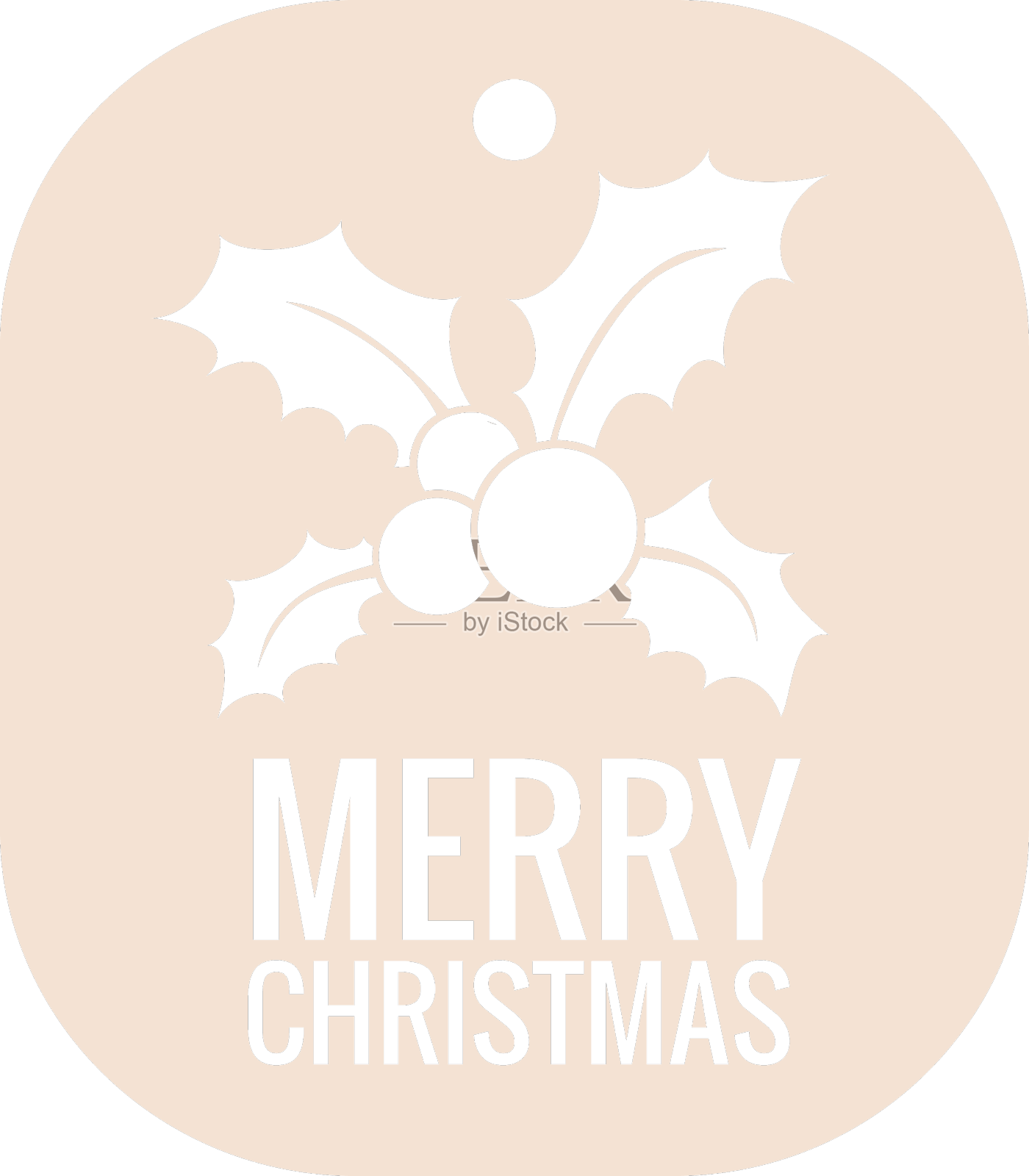 槲寄生圆圣诞标签设计元素图片