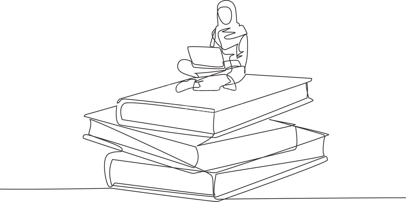 单线连续绘制阿拉伯设计元素图片