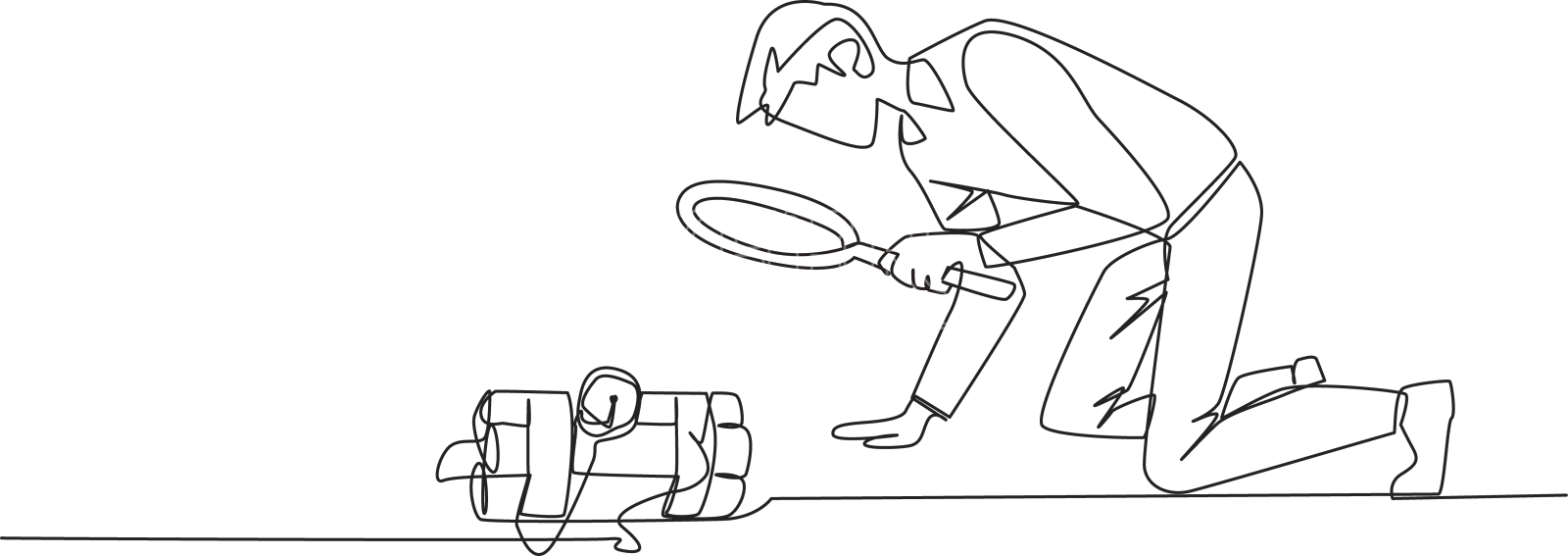 商人持有的单线图设计元素图片