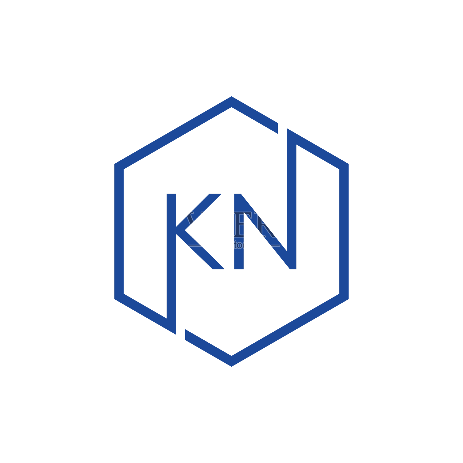 创意首字母kn六边形标志设计设计元素图片