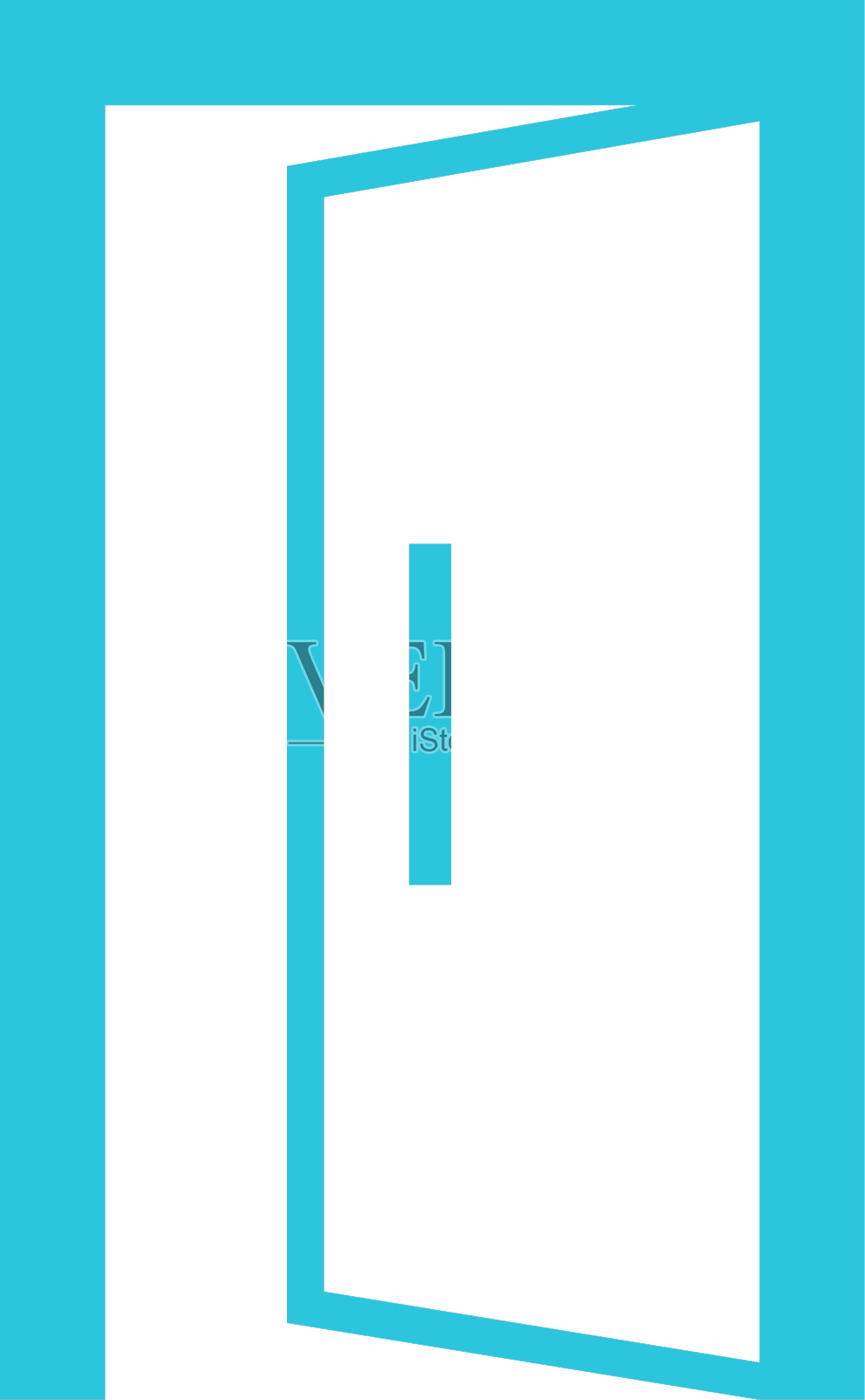 门打开-图标符号从蓝色图标系列设计元素图片