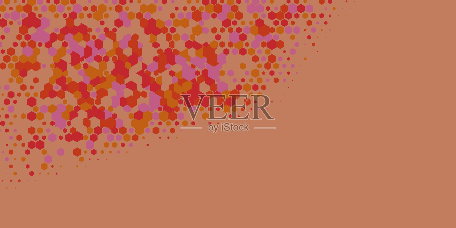 几何多尺寸六边形与多颜色插画图片素材