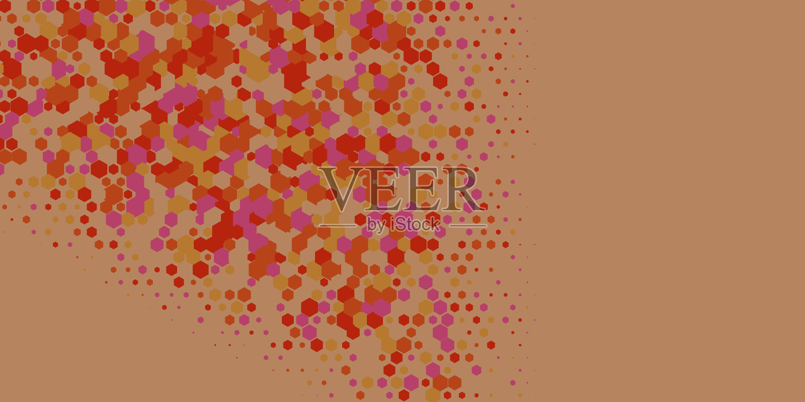 几何多尺寸六边形与多颜色插画图片素材