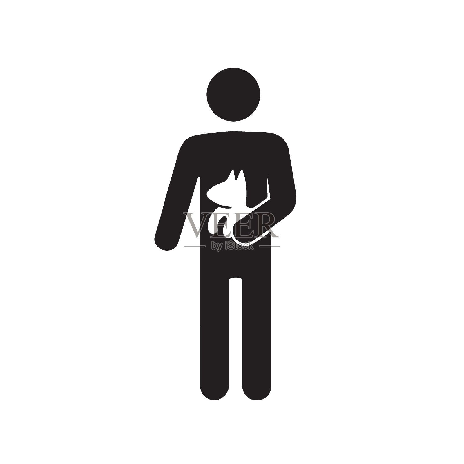 拿着狗的图标插画图片素材