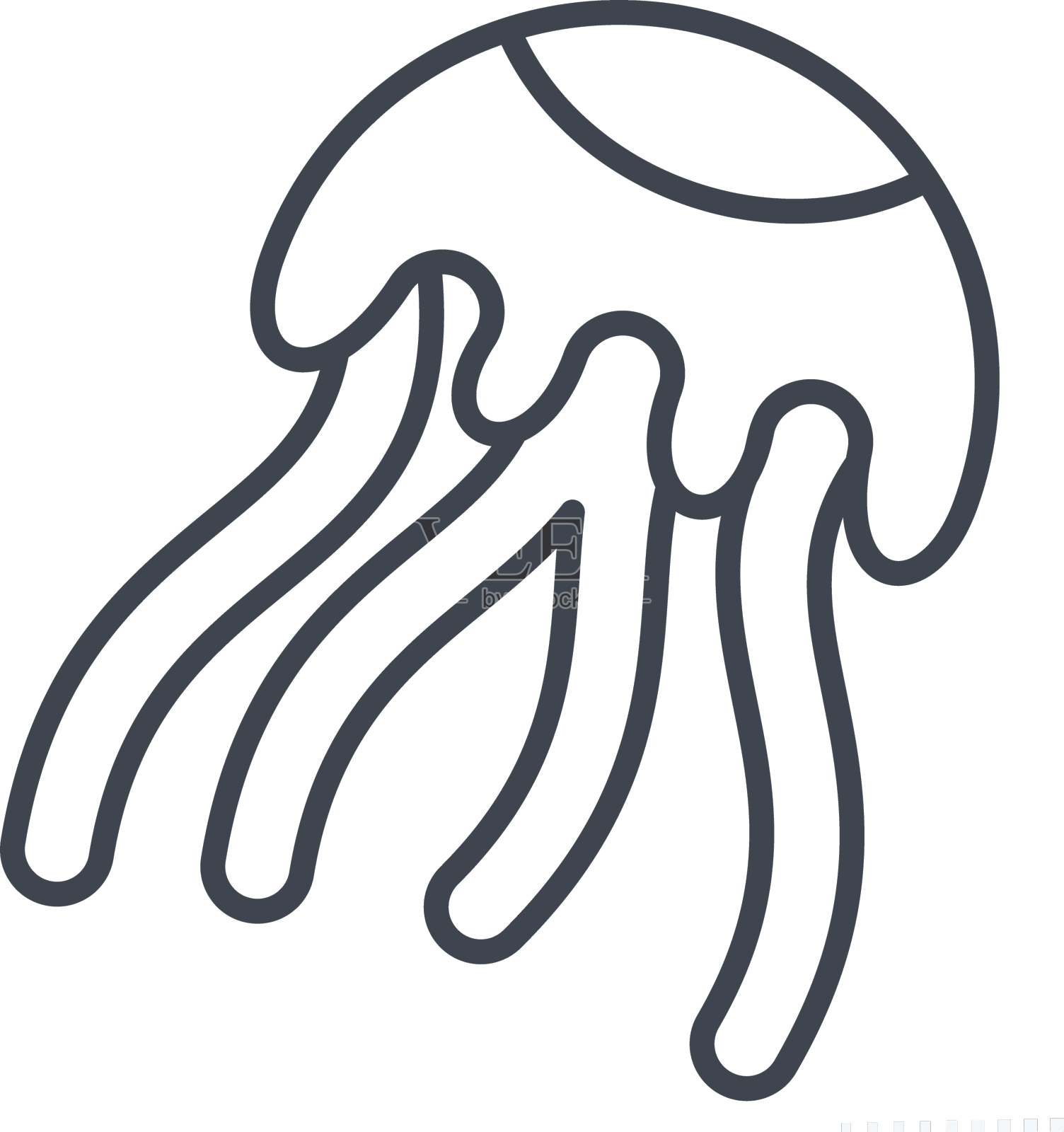 水母图标与毒线符号有关设计元素图片