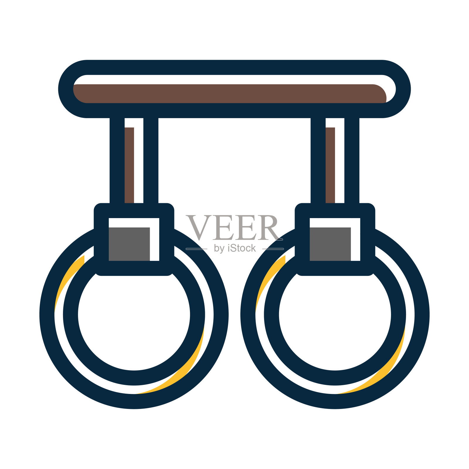 体操环矢量粗线填充暗颜色图标为个人和商业用途。插画图片素材