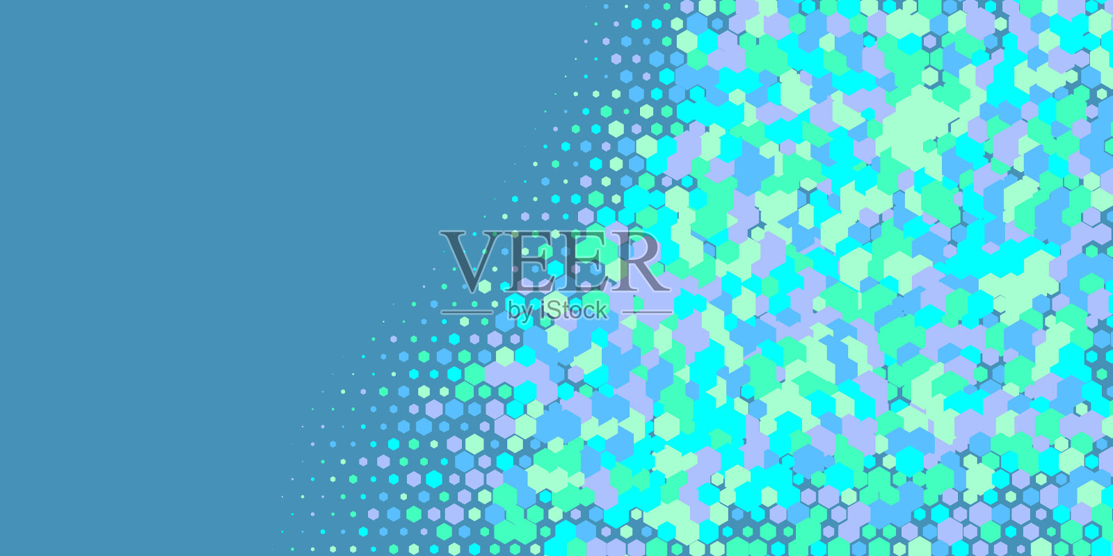 几何多尺寸六边形与多颜色插画图片素材