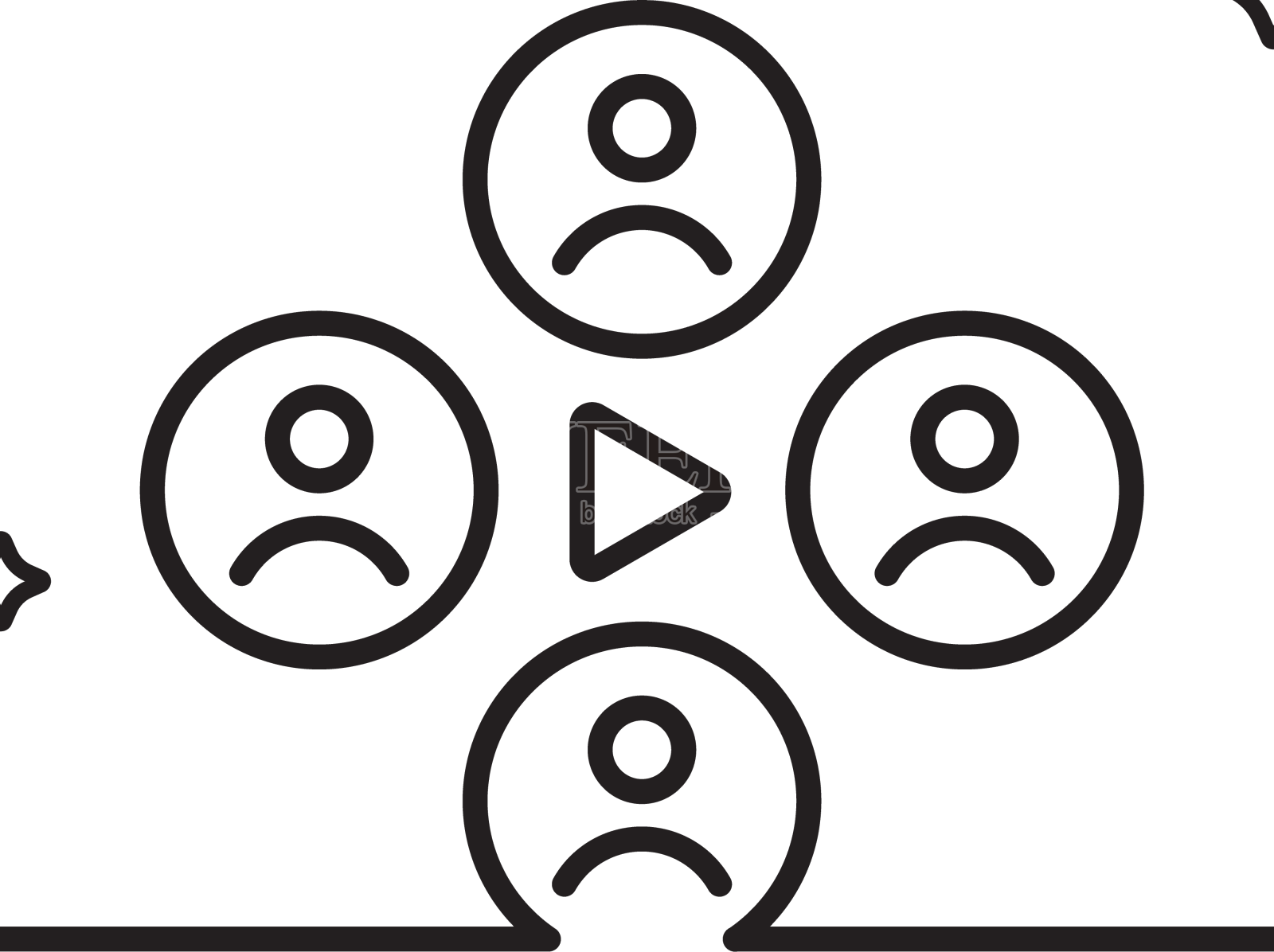 视频会议线图标在线会议标志设计元素图片