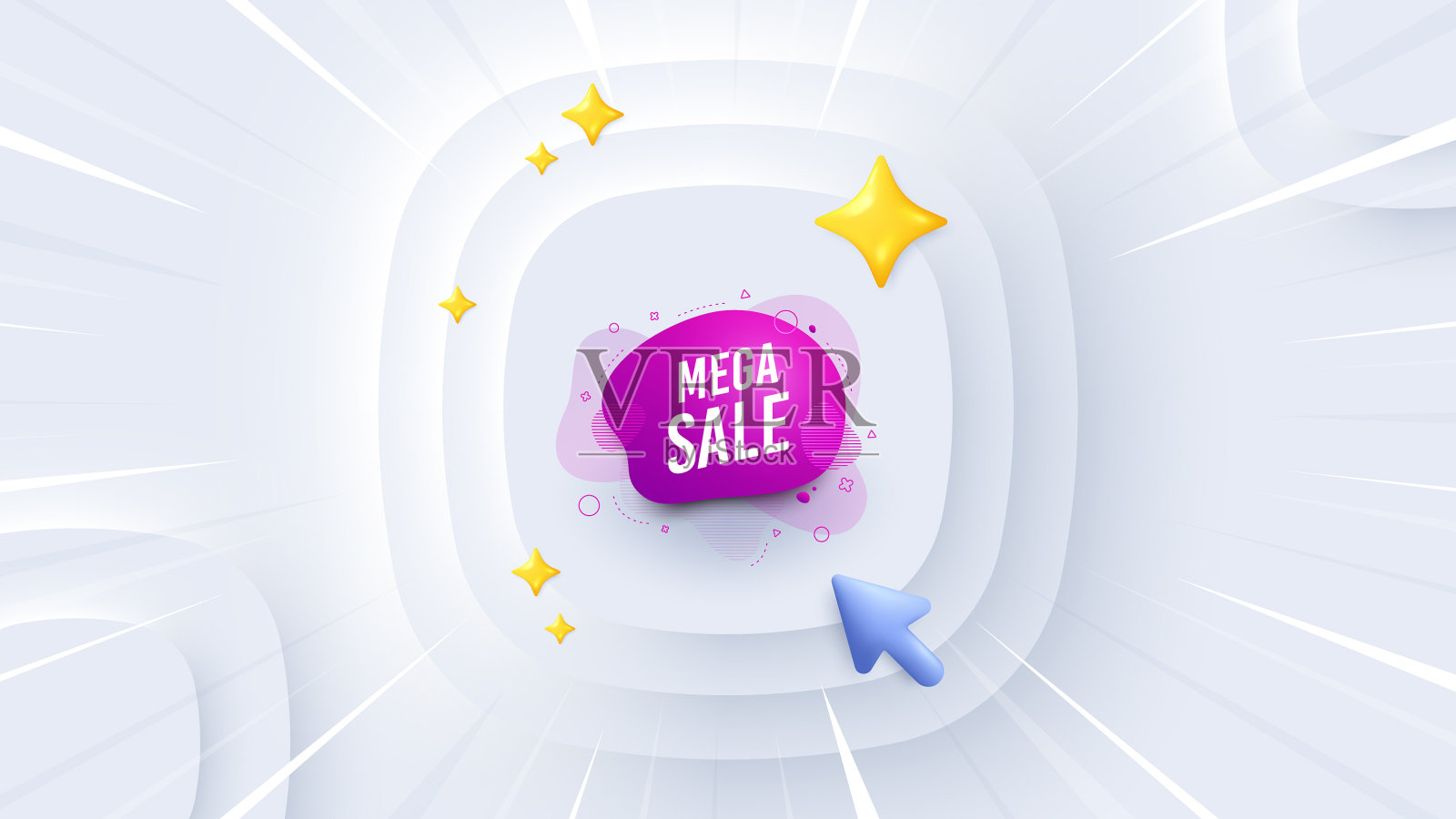 Mega sale贴纸折扣横幅形状插画图片素材