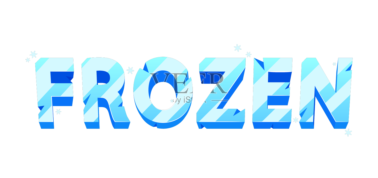 字冻结精心制作从闪闪发光设计元素图片