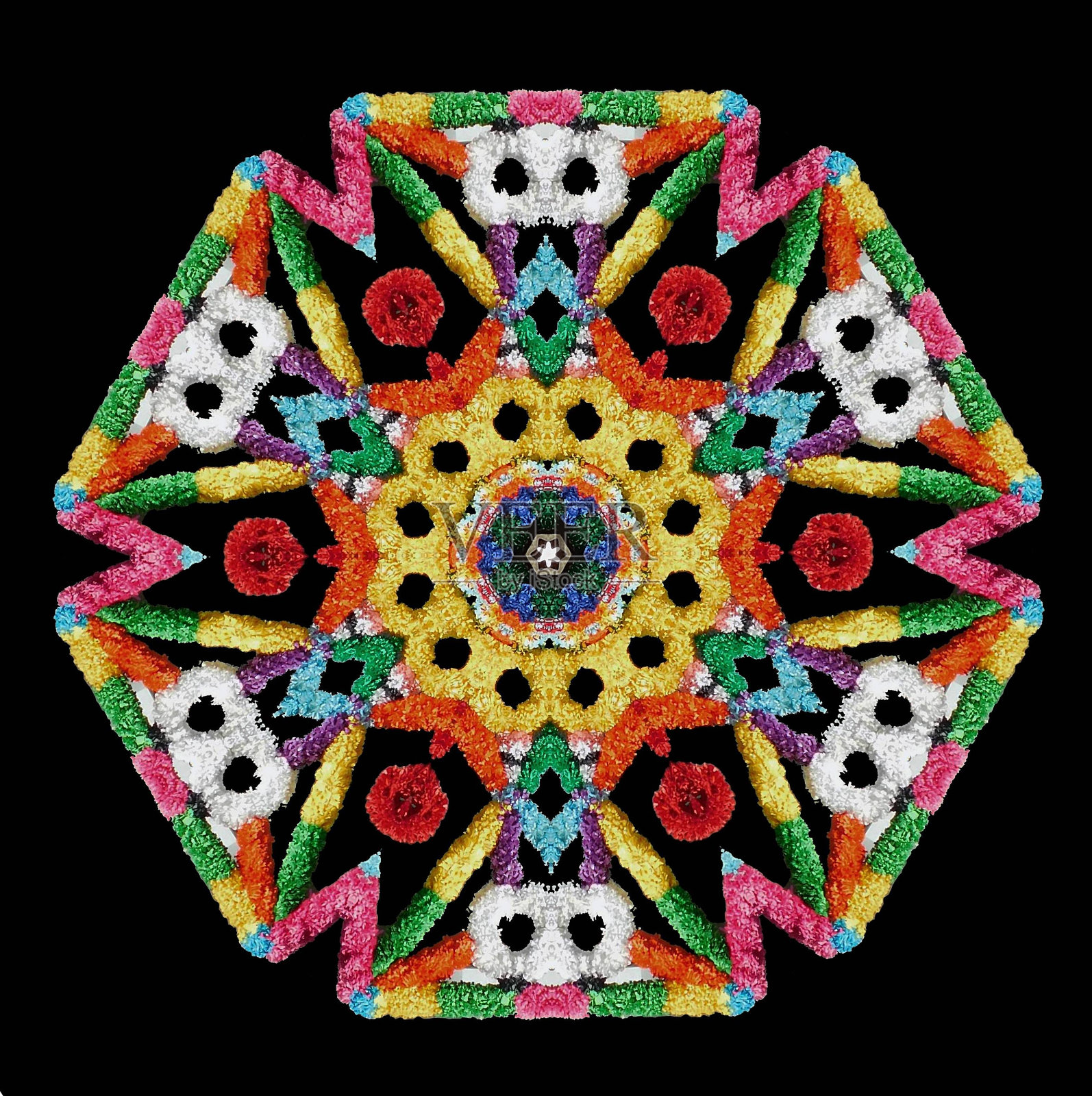 背景和设计的万花筒分形照片摄影图片