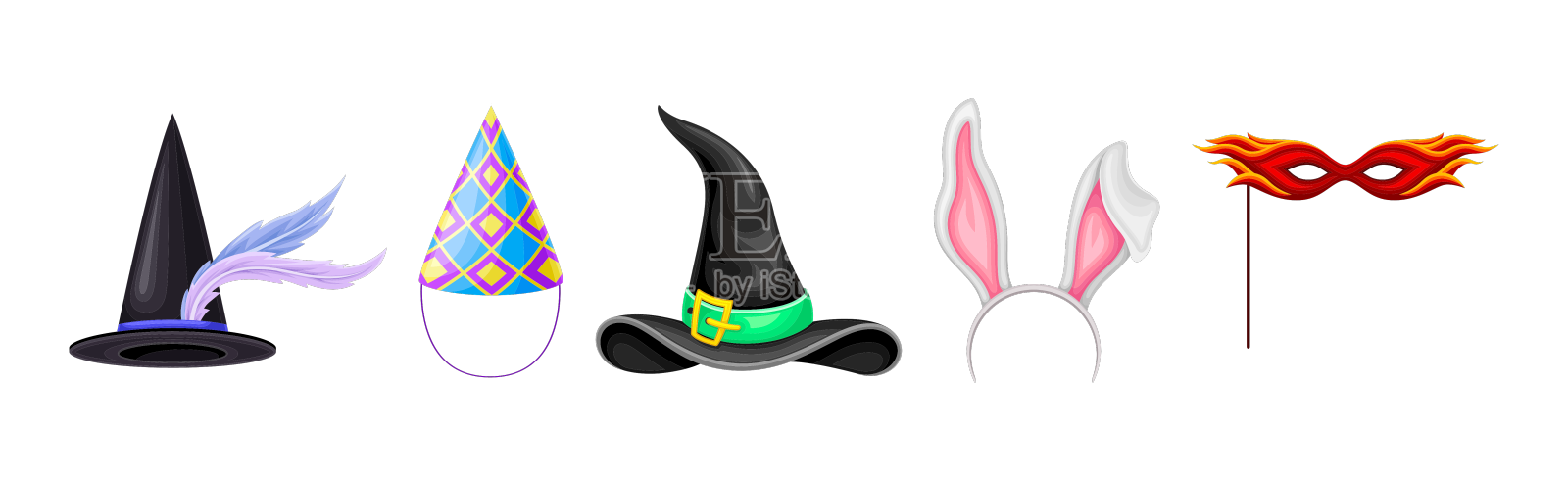 时髦的头饰作为派对服装配件设计元素图片