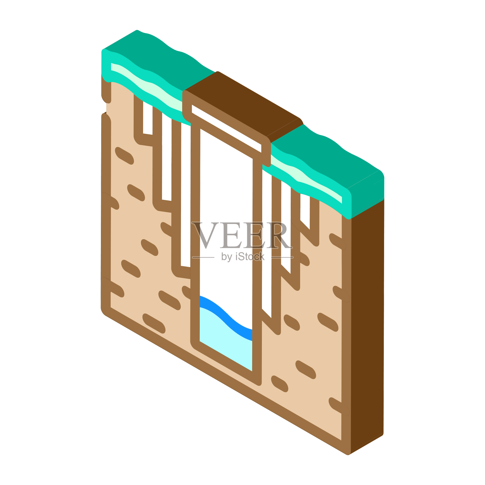 井设计水文地质学等距图设计元素图片