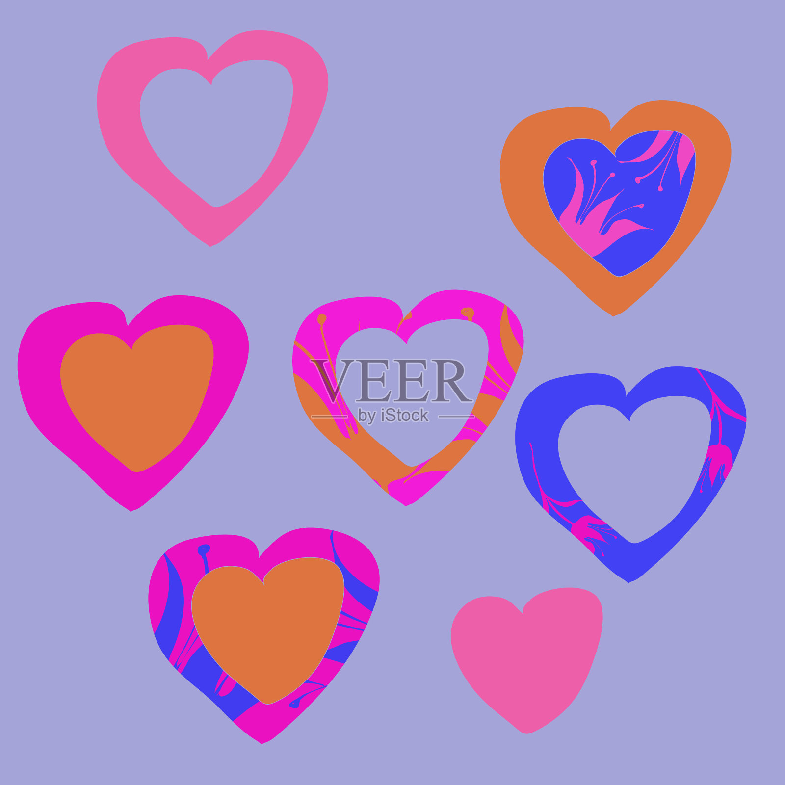 用花卉装饰布置情人节。手绘。插画图片素材