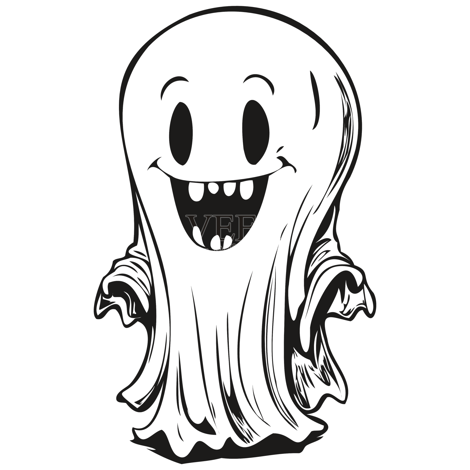 手绘风格的幽灵实体设计元素图片