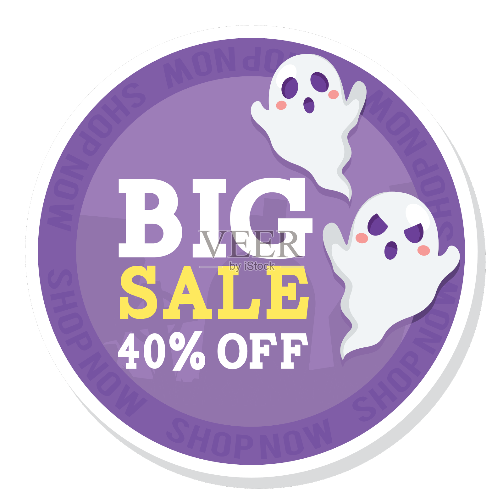 万圣节折扣贴纸令人毛骨悚然的标签设计元素图片