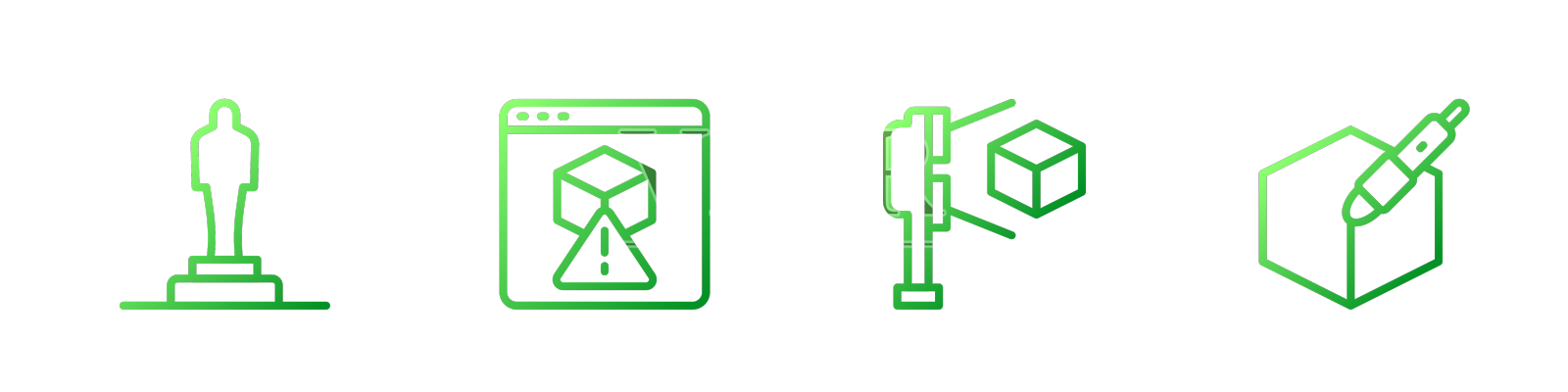 设置线三维扫描仪与立方体打印机模型和设计元素图片