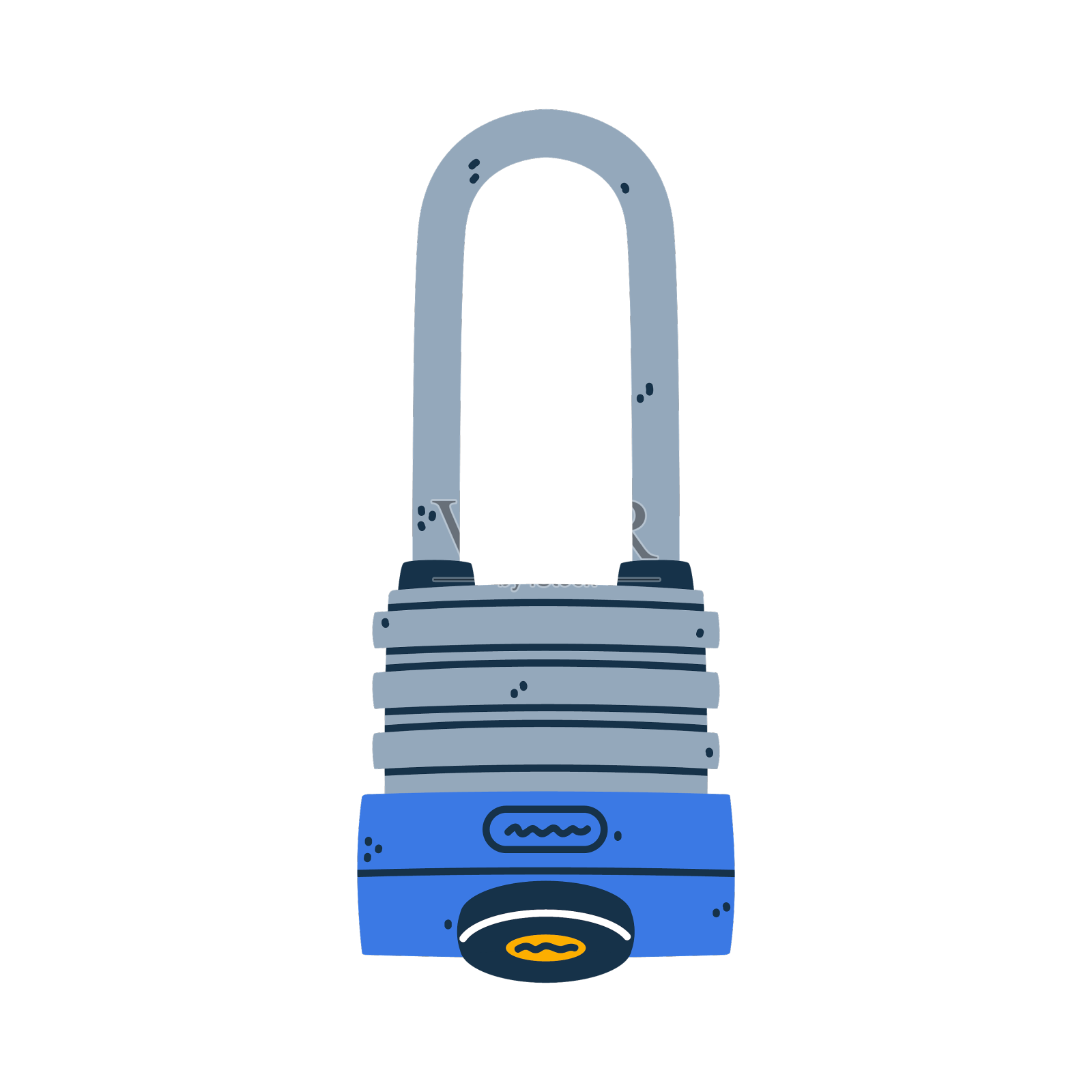 金属挂锁作为带卸扣的便携式锁设计元素图片