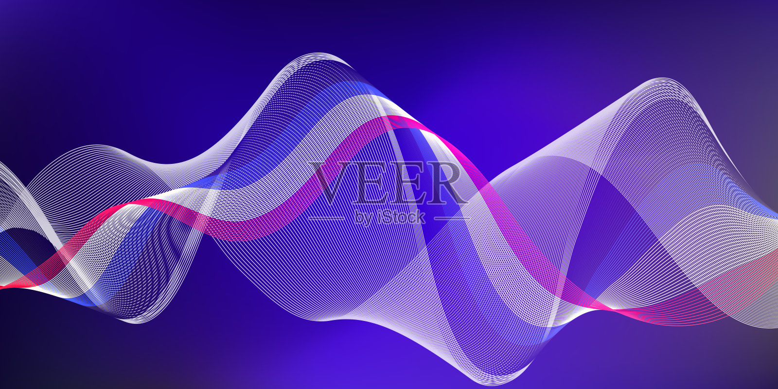 具有波浪线的抽象梯度背景插画图片素材