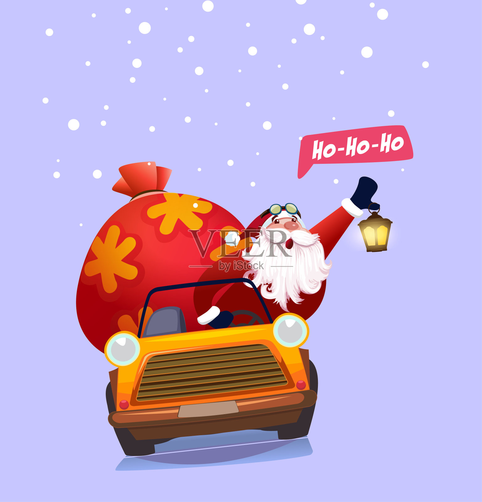 圣诞老人的到来插画图片素材