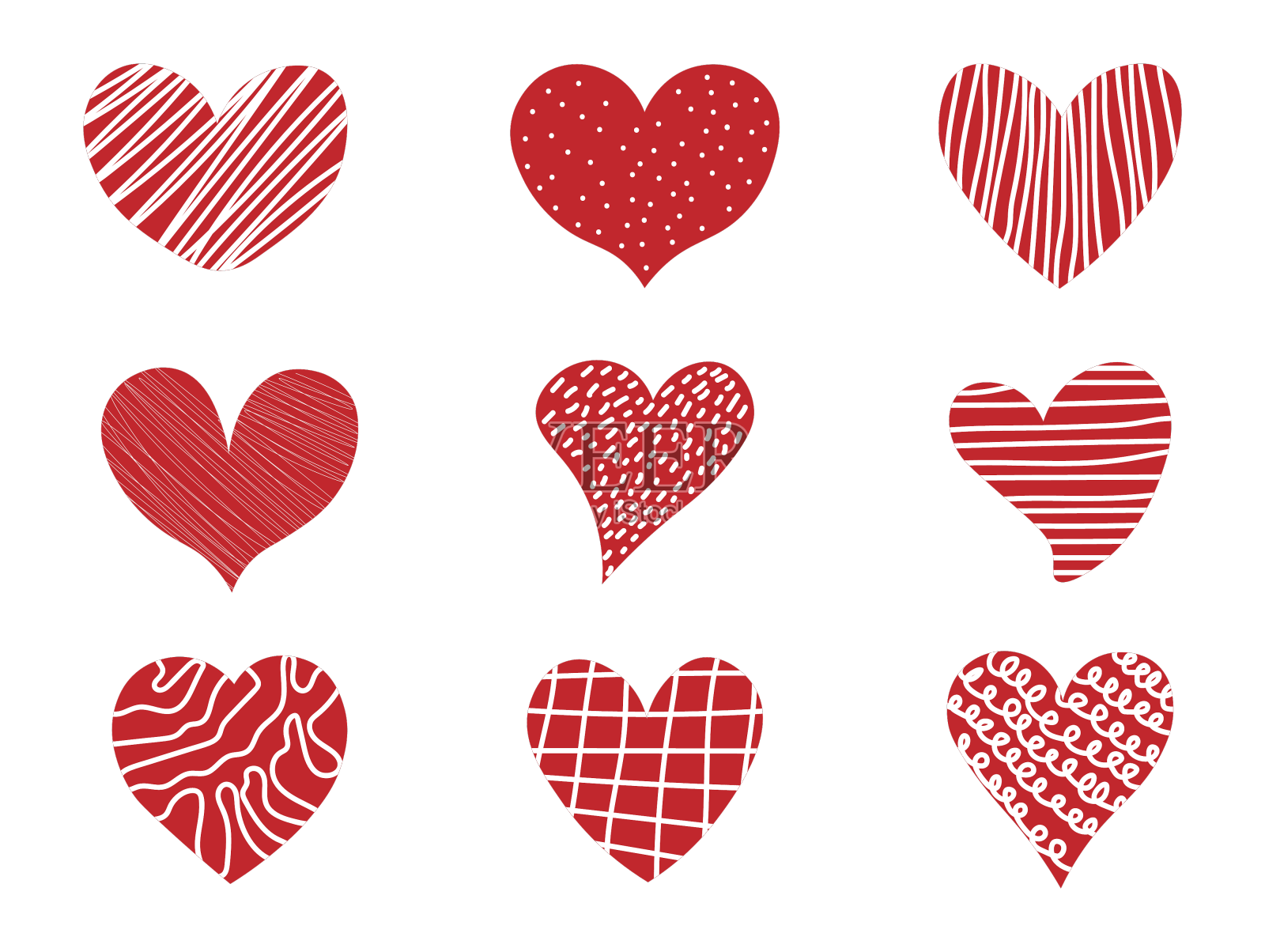 红心一套网站标志的爱的象征设计元素图片