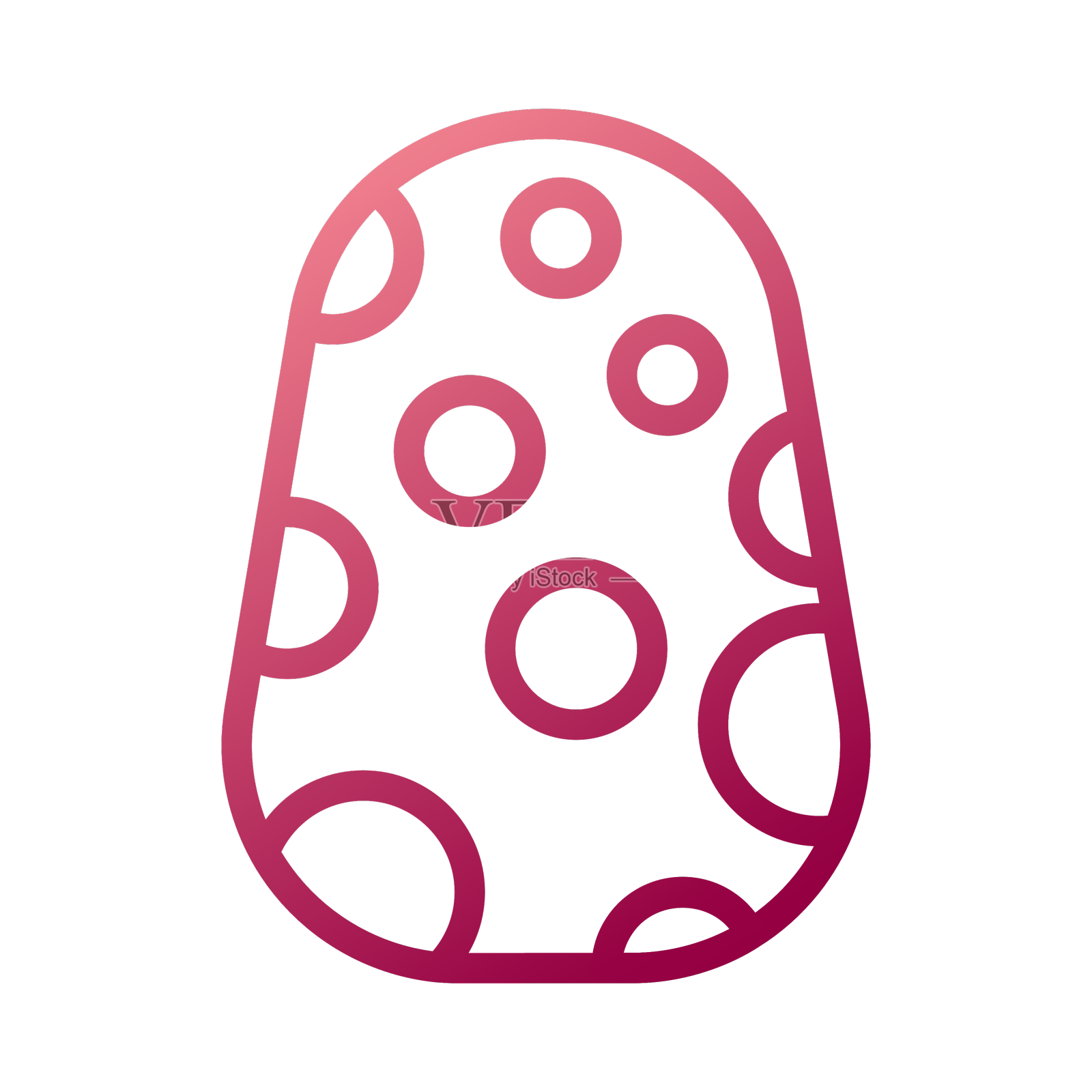 彩蛋图标渐变为白色红色，象征复活节设计元素图片