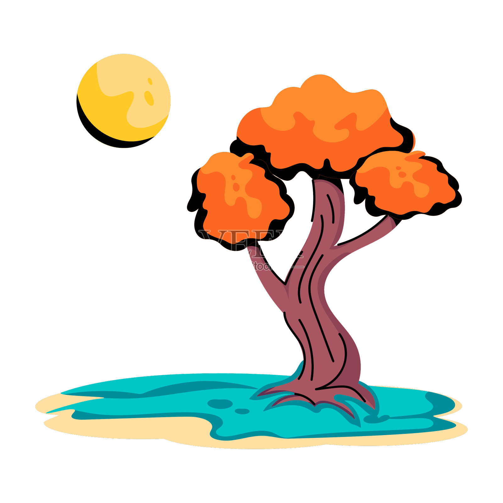 奇特的树设计元素图片