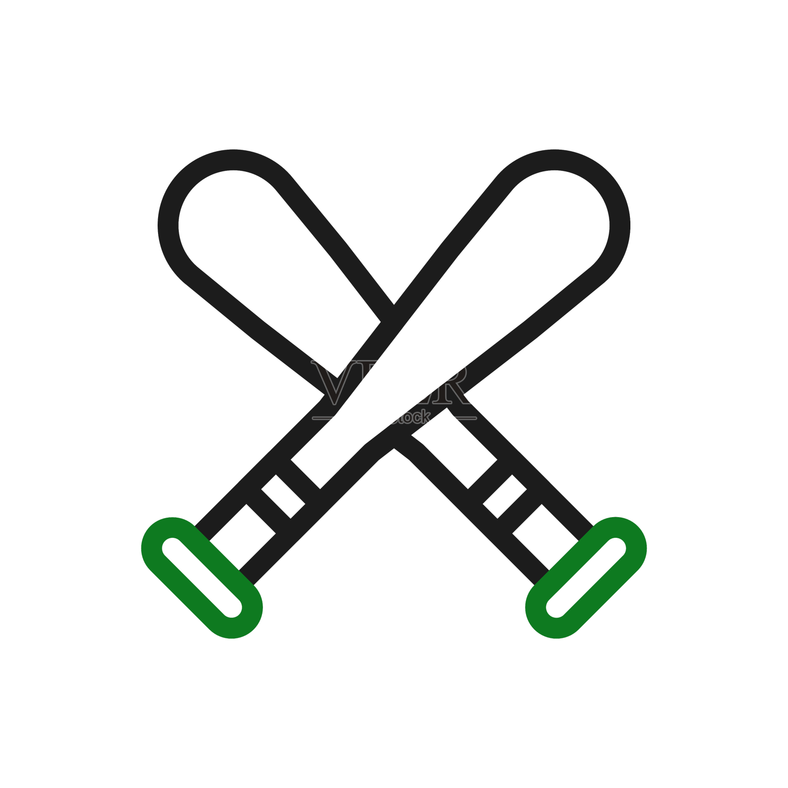 棒球标志双色绿黑色运动标志设计元素图片