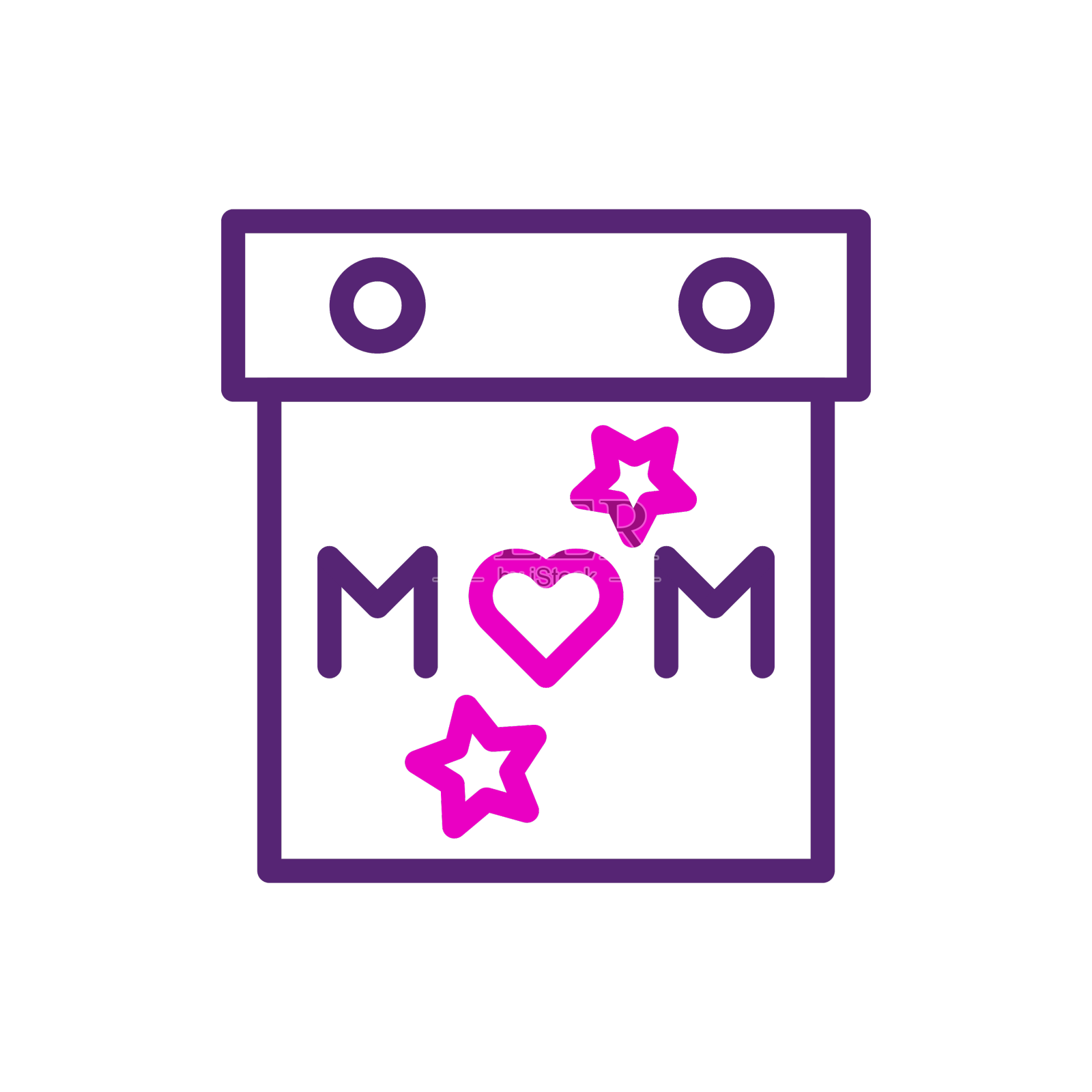 日历妈妈图标双色粉紫色设计元素图片